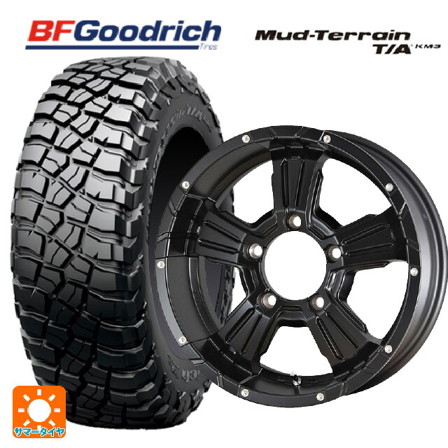 スズキ ジムニーノマド(JC74W)用 225/75R16 115/112Q BFグッドリッチ マッドテレーン TA KM3 ブラックレター 正規品 エムアイディー ナイトロパワー クロスクロウ セミグロスブラック+ピアスドリルド 新品サマータイヤホイール 4本セット