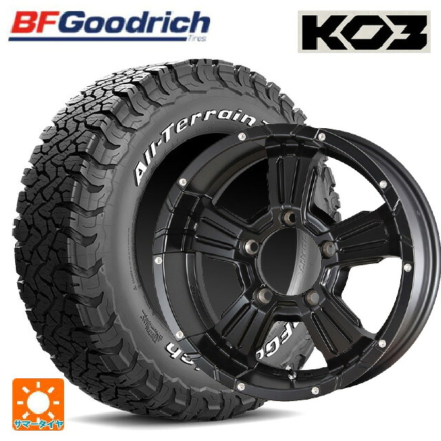 スズキ ジムニーノマド(JC74W)用 215/70R16 100/97S BFグッドリッチ オールテレーン TA KO3 ホワイトレター 正規品 # エムアイディー ナイトロパワー クロスクロウ セミグロスブラック+ピアスドリルド 新品サマータイヤホイール 5本セット|タイヤホイール専門店コニシタイヤ