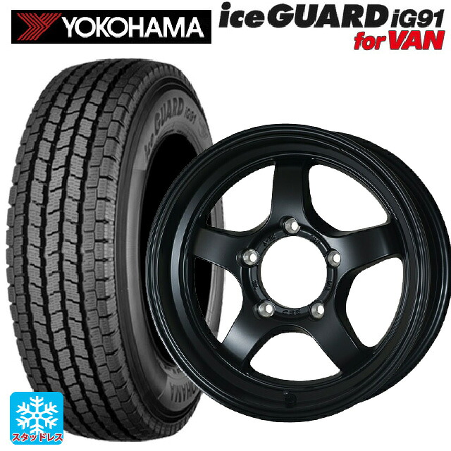 スズキ ジムニーノマド(JC74W)用 225/75R16 118/116L ヨコハマ アイスガード IG91 for VAN ドゥオール CST ゼロワンハイパー S 鋳出しロゴ FBK 新品スタッドレスタイヤホイール 4本セット