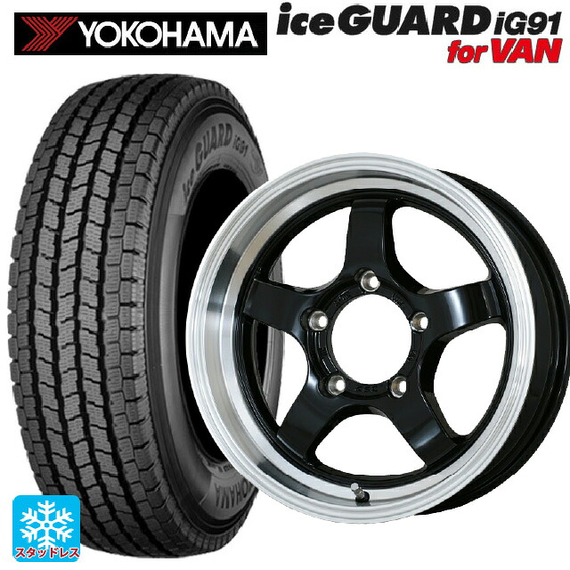 スズキ ジムニーノマド(JC74W)用 225/75R16 118/116L ヨコハマ アイスガード IG91 for VAN ドゥオール CST ゼロワンハイパー S 鋳出しロゴ BK/RimPO 新品スタッドレスタイヤホイール 4本セット