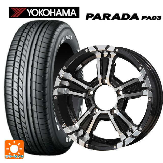 215/65R16 109/107S ヨコハマ パラダ PA03 ホワイトレター エムアイディー ナイトロパワー クロスクロウ ブラックメタリック＋ミラーカット 16-6J 国産車用 サマータイヤホイール4本セット｜タイヤホイール専門店コニシタイヤ
