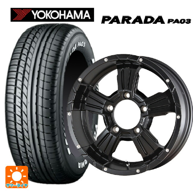 215/65R16 109/107S ヨコハマ パラダ PA03 ホワイトレター エムアイディー ナイトロパワー クロスクロウ セミグロスブラック＋ピアスドリルド 16-6J 国産車用 サマータイヤホイール4本セット｜タイヤホイール専門店コニシタイヤ