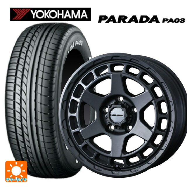 215/65R16 109/107S ヨコハマ パラダ PA03 ホワイトレター ウェッズ マッドヴァンス X タイプS フルマットブラック 16-6J 国産車用 サマータイヤホイール4本セット