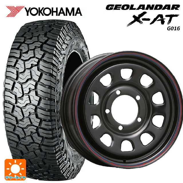 スズキ ジムニーノマド(JC74W)用 215/70R16 100/97Q ヨコハマ ジオランダー X-AT G016 ブラックレター 正規品 モリタ デイトナズ ブラック(レッド/ブルーライン) 新品サマータイヤホイール 4本セット