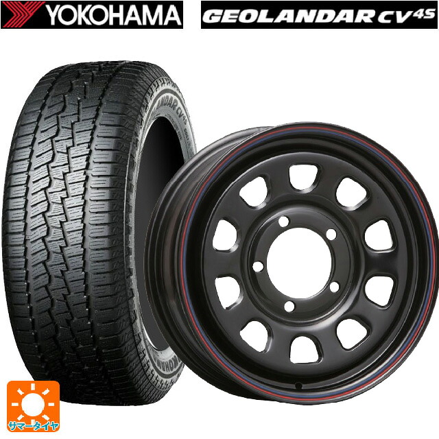 スズキ ジムニーノマド(JC74W)用 215/70R16 100H ヨコハマ ジオランダー CV G058 正規品 モリタ デイトナズ ブラック(レッド/ブルーライン) 新品サマータイヤホイール 4本セット 64,086円