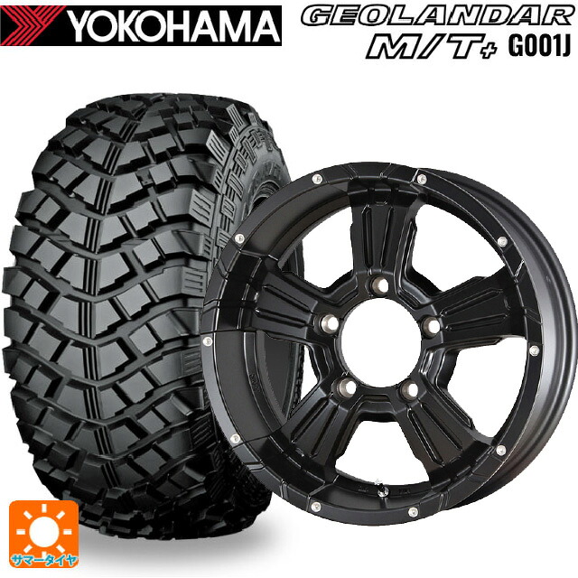 195R16 104/102Q ヨコハマ ジオランダー M/Tプラス G001J 正規品 エムアイディー ナイトロパワー クロスクロウ セミグロスブラック＋ピアスドリルド 16-6J 国産車用 サマータイヤホイール4本セット