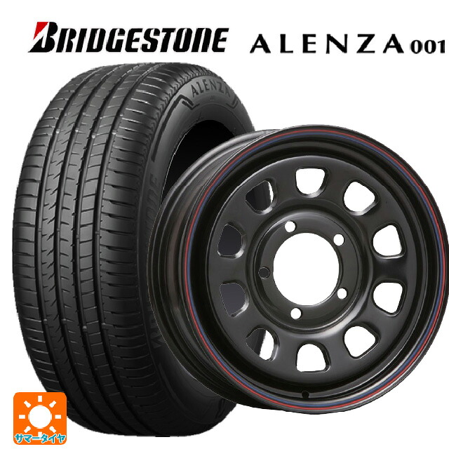 215/65R16 98H ブリヂストン アレンザ001 正規品 モリタ デイトナズ ブラック(レッド/ブルーライン) 16-6J 国産車用 サマータイヤホイール4本セット