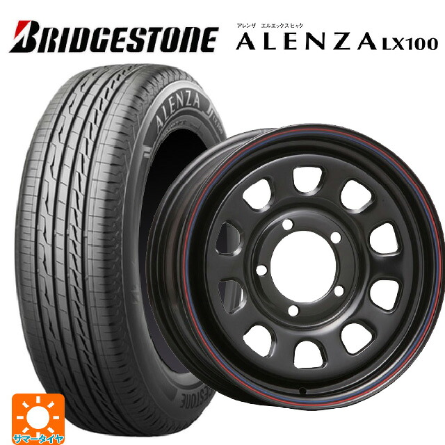 215/65R16 98H ブリヂストン アレンザLX100 正規品 # モリタ デイトナズ ブラック(レッド/ブルーライン) 16-6J 国産車用 サマータイヤホイール4本セット