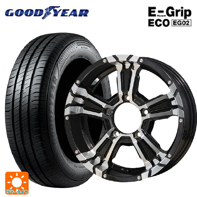215/65R16 98H グッドイヤー エフィシェントグリップ エコ EG02 エムアイディー ナイトロパワー クロスクロウ ブラックメタリック＋ミラーカット 16-5.5J 国産車用 サマータイヤホイール4本セット