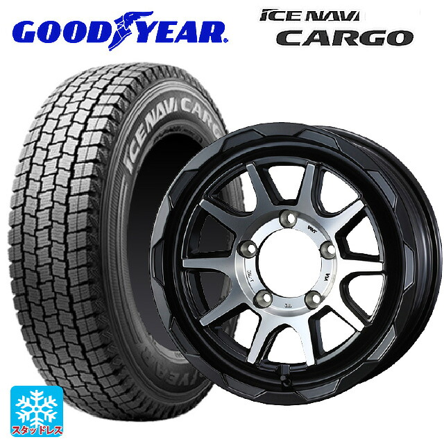 スズキ ジムニーシエラ(74系)用 195/80R15 103/101L グッドイヤー アイスナビ カーゴ ウェッズ マッドヴァンス06 マットブラックポリッシュ 新品スタッドレスタイヤホイール 4本セット|タイヤホイール専門店コニシタイヤ