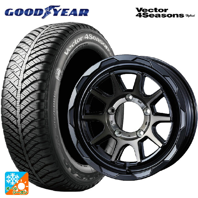 215/65R16 98H グッドイヤー ベクターフォーシーズンズ ハイブリッド ウェッズ マッドヴァンス06 ブラックポリッシュブロンズクリア 16-6J 国産車用 オールシーズンタイヤホイール4本セット
