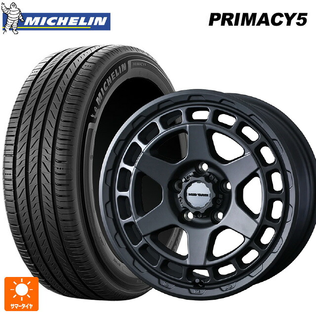215/65R16 102V XL ミシュラン プライマシー5 正規品 ウェッズ マッドヴァンス X タイプS フルマットブラック 16-6J 国産車用 サマータイヤホイール4本セット