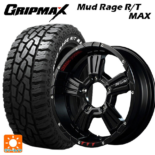 195R16 104/102Q グリップマックス マッドレイジ RTマックス ホワイトレター エムアイディー ナイトロパワー クロスクロウ グラフィティエディション セミグロスブラック＋ピアスドリルド/グラフィティ 16-6J 国産車用 サマータイヤホイール4本セット