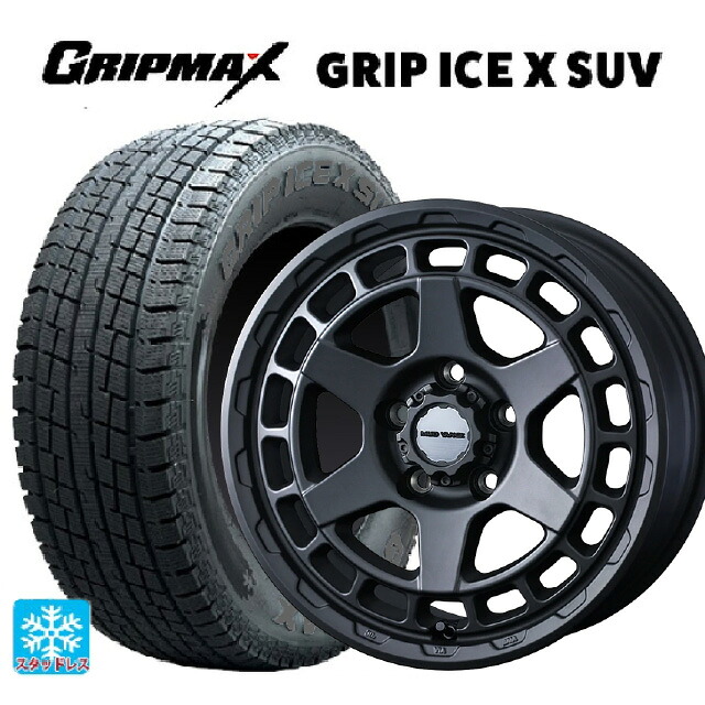 スズキ ジムニー(64系)用 185/85R16 105N グリップマックス グリップアイスX SUV ブラックレター ウェッズ マッドヴァンス X タイプS フルマットブラック 新品スタッドレスタイヤホイール 5本セット