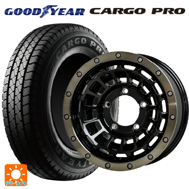 スズキ ジムニーシエラ(74系)用 195/80R15 107/105S グッドイヤー カーゴプロ ホットスタッフ バークレイハードロック ローガン BK/BRC 新品サマータイヤホイール 5本セット