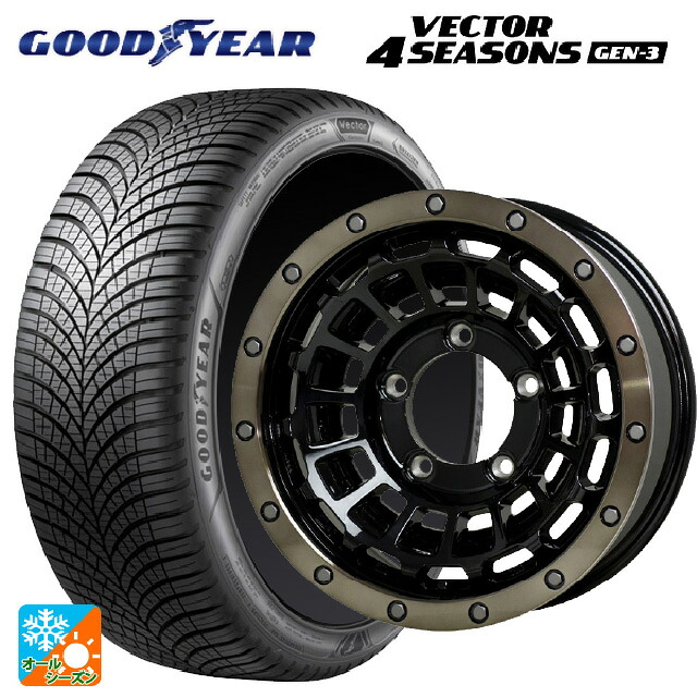 215/65R16 102V XL グッドイヤー ベクター4シーズンズ ジェン3 ホットスタッフ バークレイハードロック ローガン BK/BRC 16-6J 国産車用 オールシーズンタイヤホイール4本セット