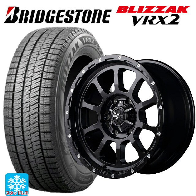 2024年製 195/60R16 89Q ブリヂストン ブリザック VRX2 正規品 エムアイディー ナイトロパワー M10パーシング セミグロスブラック／マシニング 16-7J 国産車用 スタッドレスタイヤホイール4本セット