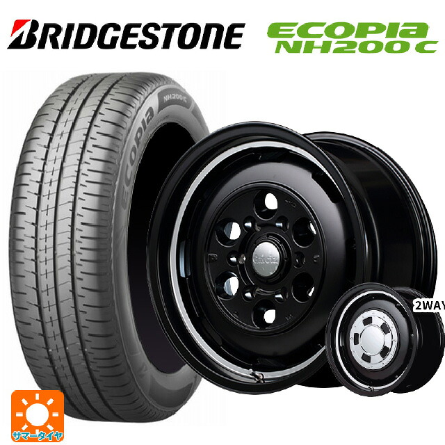 155/65R14 75H ブリヂストン エコピア NH200C 正規品 エムアイディー ガルシア シスコ セミグロスブラック＋リムヴァーレイポリッシュ 14-4.5J 国産車用 サマータイヤホイール4本セット