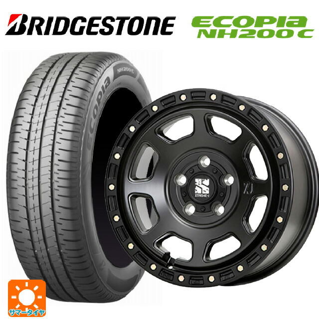 165/70R14 81S ブリヂストン エコピア NH200C 正規品 # エムエルジェイ エクストリームJ XJ07 Satin Black 14-5J 国産車用 サマータイヤホイール4本セット