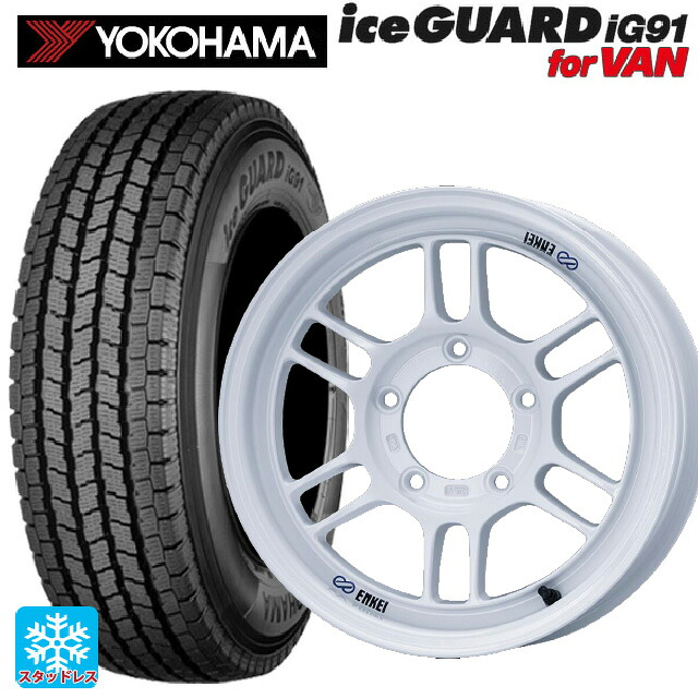 スズキ ジムニーシエラ(74系)用 225/70R16 117/115L ヨコハマ アイスガード IG91 for VAN エンケイ オールロード RPT1 ホワイト 新品スタッドレスタイヤホイール 4本セット|タイヤホイール専門店コニシタイヤ