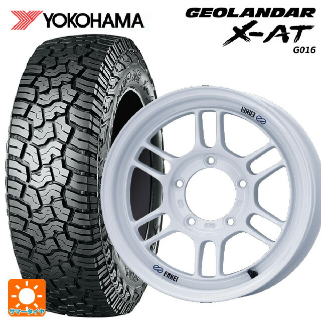 スズキ ジムニーノマド(JC74W)用 235/70R16 104/101Q ヨコハマ ジオランダー X-AT G016 ブラックレター 正規品 エンケイ オールロード RPT1 ホワイト 新品サマータイヤホイール 4本セット