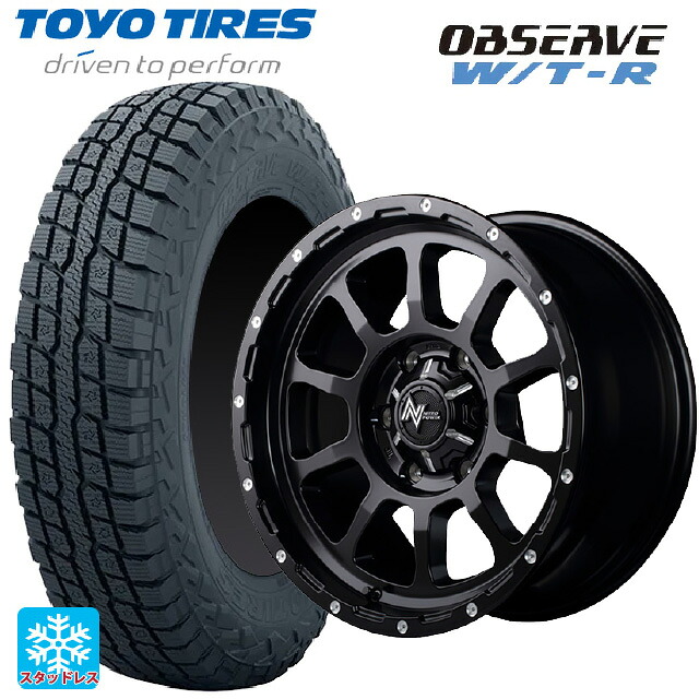 スズキ ジムニーノマド(JC74W)用 225/70R16 102/99Q トーヨー オブザーブ W/T-R エムアイディー ナイトロパワー M10パーシング セミグロスブラック／マシニング 新品スタッドレスタイヤホイール 4本セット 106,095円