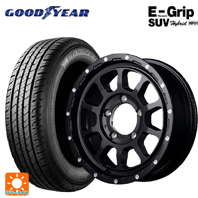 スズキ ジムニー(64系)用 175/80R16 91S グッドイヤー エフィシェントグリップSUV HP01 エムアイディー ナイトロパワー M10パーシングJ セミグロスブラック／マシニング 新品サマータイヤホイール 5本セット｜タイヤホイール専門店コニシタイヤ