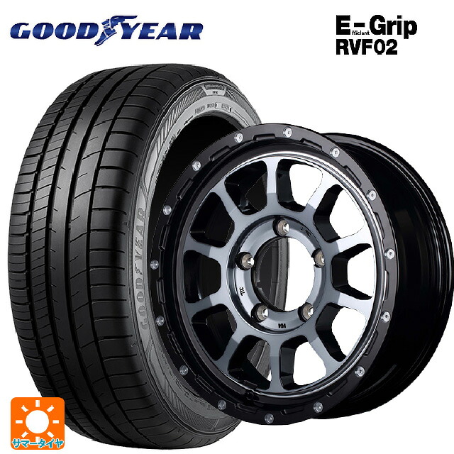 215/65R16 98H グッドイヤー エフィシェントグリップ RVF02 エムアイディー ナイトロパワー M10パーシングJ ブラック/DC+マシニング/ブラッククリア 16-6J 国産車用 サマータイヤホイール4本セット