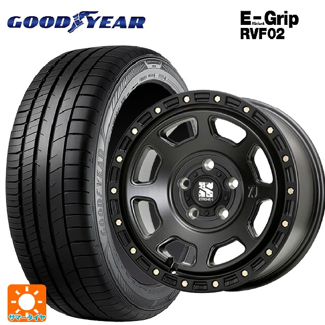 225/45R18 95W XL グッドイヤー エフィシェントグリップ RVF02 エムエルジェイ エクストリームJ XJ07 Satin Black 18-8J 国産車用 サマータイヤホイール4本セット|タイヤホイール専門店コニシタイヤ