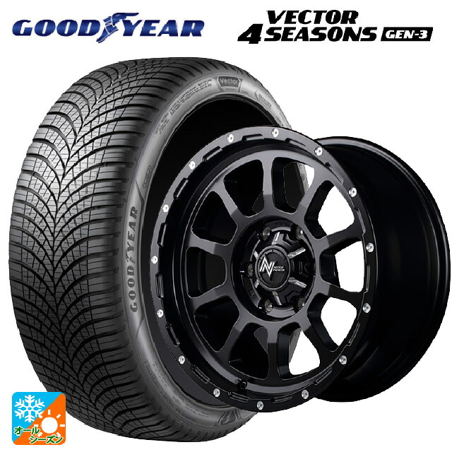 215/65R16 102V XL グッドイヤー ベクター4シーズンズ ジェン3 エムアイディー ナイトロパワー M10パーシング セミグロスブラック/マシニング 16-6J 国産車用 オールシーズンタイヤホイール4本セット|タイヤホイール専門店コニシタイヤ