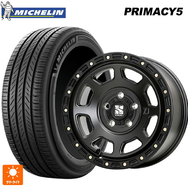 225/40R18 92Y XL ミシュラン プライマシー5 正規品 エムエルジェイ エクストリームJ XJ07 Satin Black 18-8J 国産車用 サマータイヤホイール4本セット