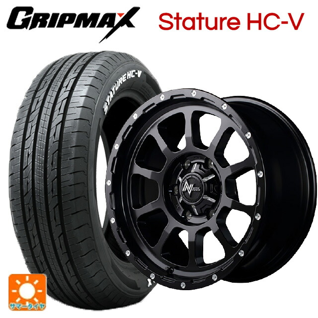 トヨタ ハイエース(200系)用 195/80R15 107/105Q グリップマックス スタチャーHCV ホワイトレター エムアイディー ナイトロパワー M10パーシング セミグロスブラック／マシニング 新品サマータイヤホイール 4本セット