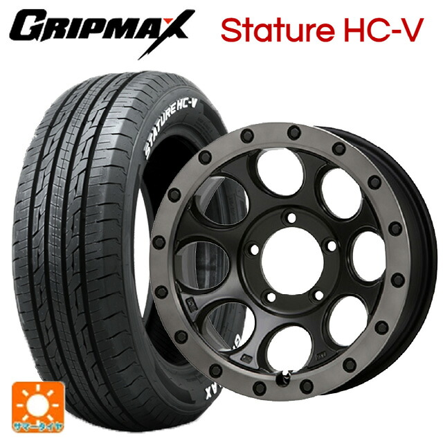 215/65R16 109/107S グリップマックス スタチャーHCV ホワイトレター エムエルジェイ エクストリームJ XJ03 Flat Black Smoke 16-5.5J 国産車用 サマータイヤホイール4本セット 87,923円