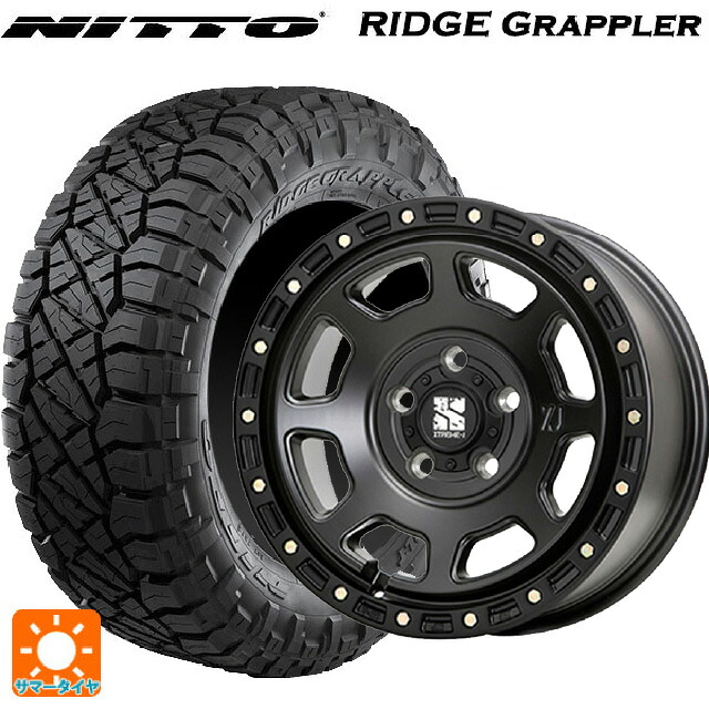 ジープ グラディエーター(JT系)用 285/70R17 121/118Q ニットー リッジグラップラー エムエルジェイ エクストリームJ XJ07 Satin Black 新品サマータイヤホイール 4本セット