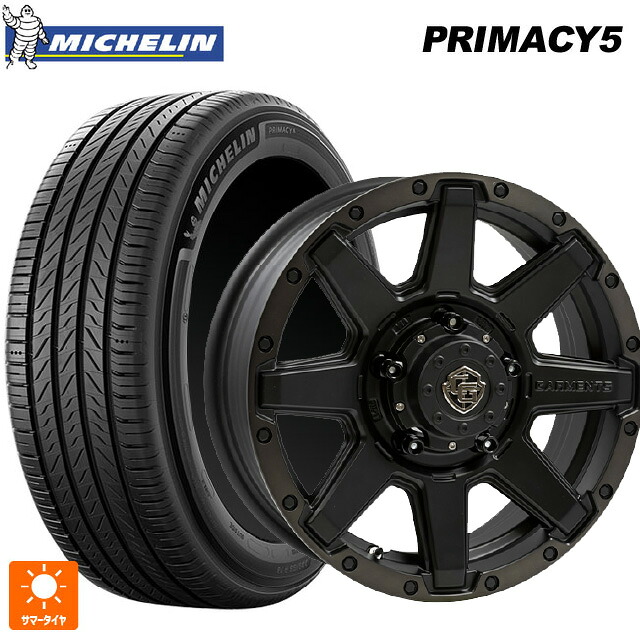 215/65R16 102V XL ミシュラン プライマシー5 正規品 ウェッズ クロスオーバー ガーメンツ スタイルU マットブラッククリア 16-5.5J 国産車用 サマータイヤホイール4本セット