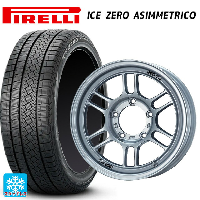 215/65R16 98T ピレリ アイスゼロ アシンメトリコ 正規品 # エンケイ オールロード RPT1 スパークルシルバー 16-6J 国産車用 スタッドレスタイヤホイール4本セット