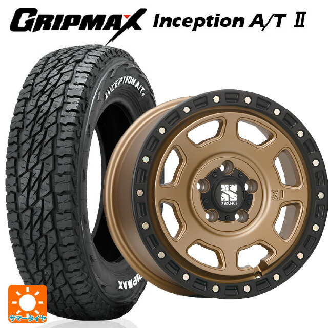 スズキ ジムニー(64系)用 175/80R16 91S グリップマックス インセプション A/T2 ホワイトレター エムエルジェイ エクストリームJ XJ07 Matte Bronze　BKRim 新品サマータイヤホイール 4本セット