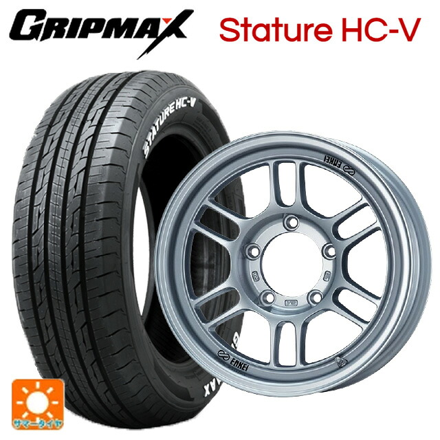 215/65R16 109/107S グリップマックス スタチャーHCV ホワイトレター エンケイ オールロード RPT1 スパークルシルバー 16-6J 国産車用 サマータイヤホイール4本セット