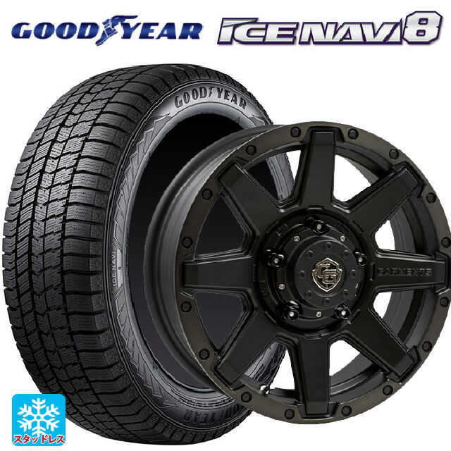 215/65R16 98Q グッドイヤー アイスナビ8 # ウェッズ クロスオーバー ガーメンツ スタイルU マットブラッククリア 16-5.5J 国産車用 スタッドレスタイヤホイール4本セット