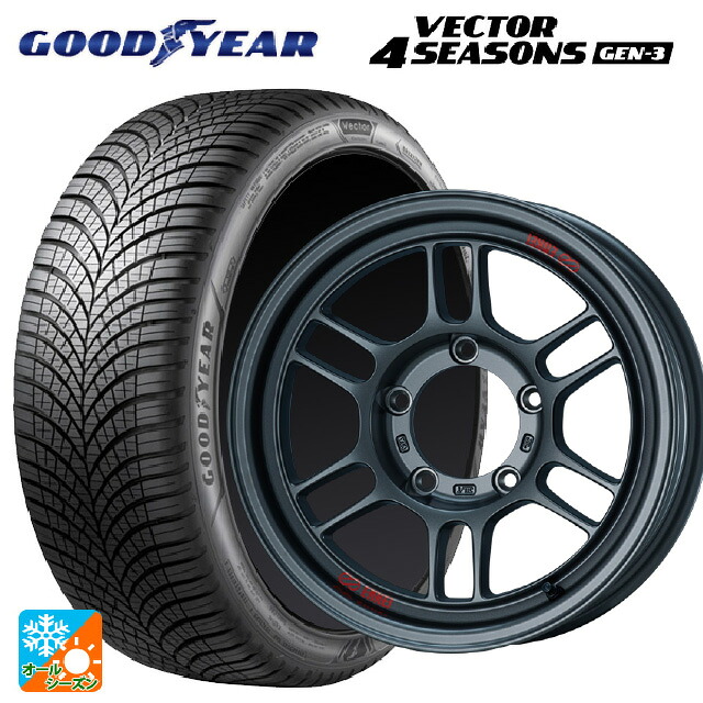 215/65R16 102V XL グッドイヤー ベクター4シーズンズ ジェン3 エンケイ オールロード RPT1 マットダークガンメタリック 16-5.5J 国産車用 オールシーズンタイヤホイール4本セット｜タイヤホイール専門店コニシタイヤ 111,580円