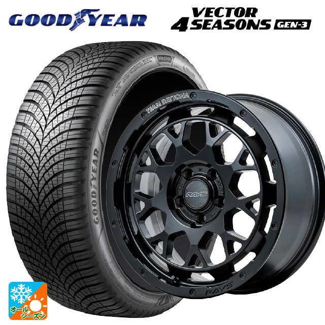 スバル フォレスター(SL系)用 225/55R18 102W XL グッドイヤー ベクター4シーズンズ ジェン3 レイズ チームデイトナ M9+ BOJ 新品オールシーズンタイヤホイール 4本セット