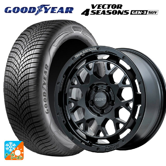 トヨタ ヴェルファイア(30系)用 225/60R17 103V XL グッドイヤー ベクター4シーズンズ ジェン3 SUV レイズ チームデイトナ M9+ BOJ 新品オールシーズンタイヤホイール 4本セット