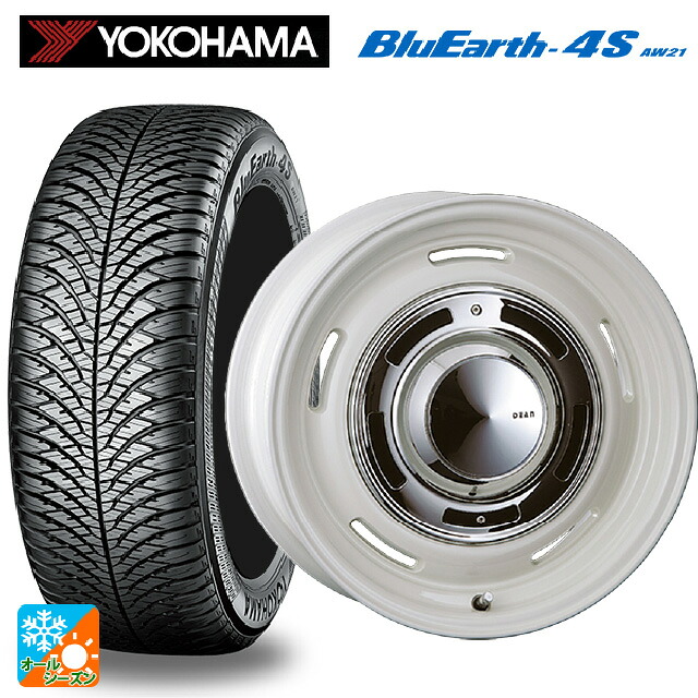 225/50R18 99W XL ヨコハマ ブルーアース4S AW21 # クリムソン ディーン クロスカントリー マーガレットホワイト 18-8J 国産車用 オールシーズンタイヤホイール4本セット