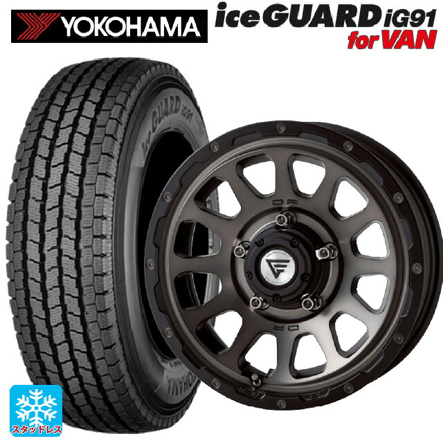 スズキ ジムニー(64系)用 185/85R16 111/109L ヨコハマ アイスガード IG91 for VAN エクシズルライン デルタフォース オーバル # マットスモークポリッシュ 新品スタッドレスタイヤホイール 4本セット|タイヤホイール専門店コニシタイヤ
