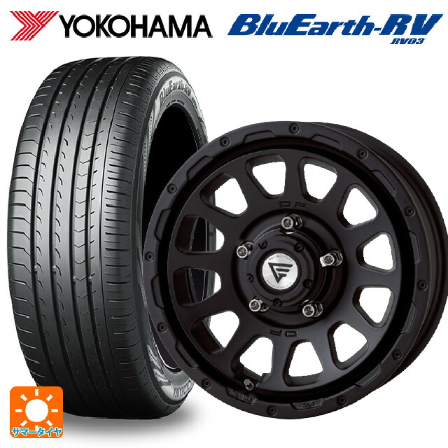 在庫有 215/65R16 98H ヨコハマ ブルーアース RV03 # エクシズルライン デルタフォース オーバル マットブラック 16-6J 国産車用 サマータイヤホイール4本セット
