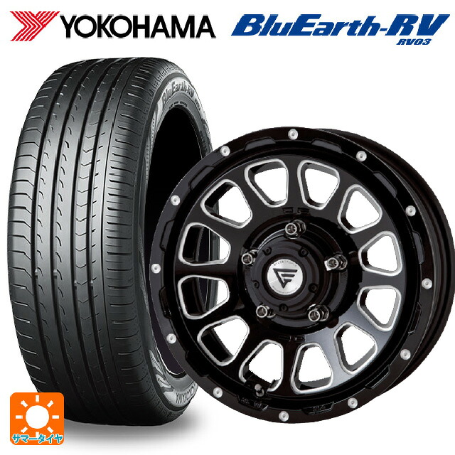215/65R16 98H ヨコハマ ブルーアース RV03 # エクシズルライン デルタフォース オーバル # ブラックマシニング 16-5.5J 国産車用 サマータイヤホイール4本セット