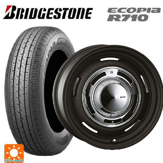 145/80R12 80/78N ブリヂストン エコピア R710 正規品 # クリムソン ディーン クロスカントリー マットブラック 12-4J 国産車用 サマータイヤホイール4本セット 63,503円