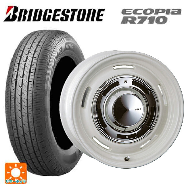 145/80R12 80/78N ブリヂストン エコピア R710 正規品 # クリムソン ディーン クロスカントリー マーガレットホワイト 12-4J 国産車用 サマータイヤホイール4本セット