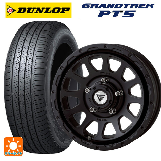 215/65R16 98H ダンロップ グラントレックPT5 エクシズルライン デルタフォース オーバル # マットブラック 16-5.5J 国産車用 サマータイヤホイール4本セット