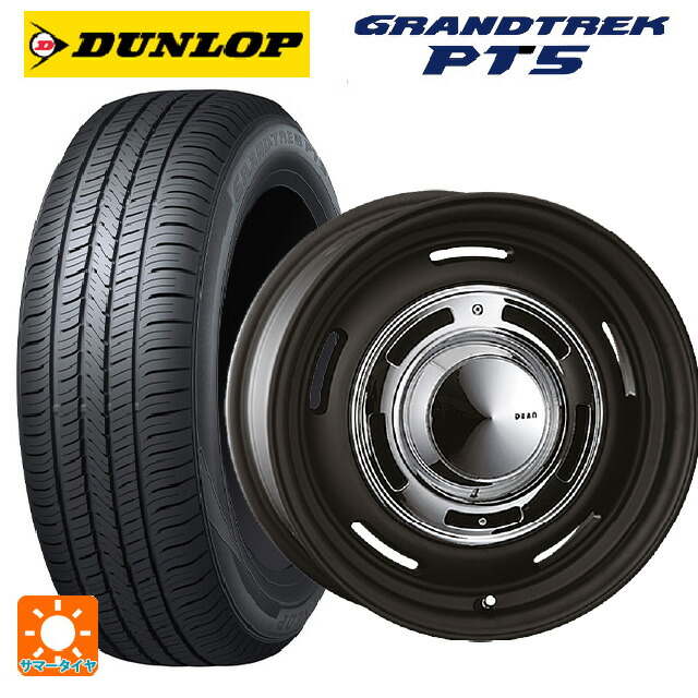 235/55R18 100V ダンロップ グラントレックPT5 クリムソン ディーン クロスカントリー マットブラック 18-8J 国産車用 サマータイヤホイール4本セット